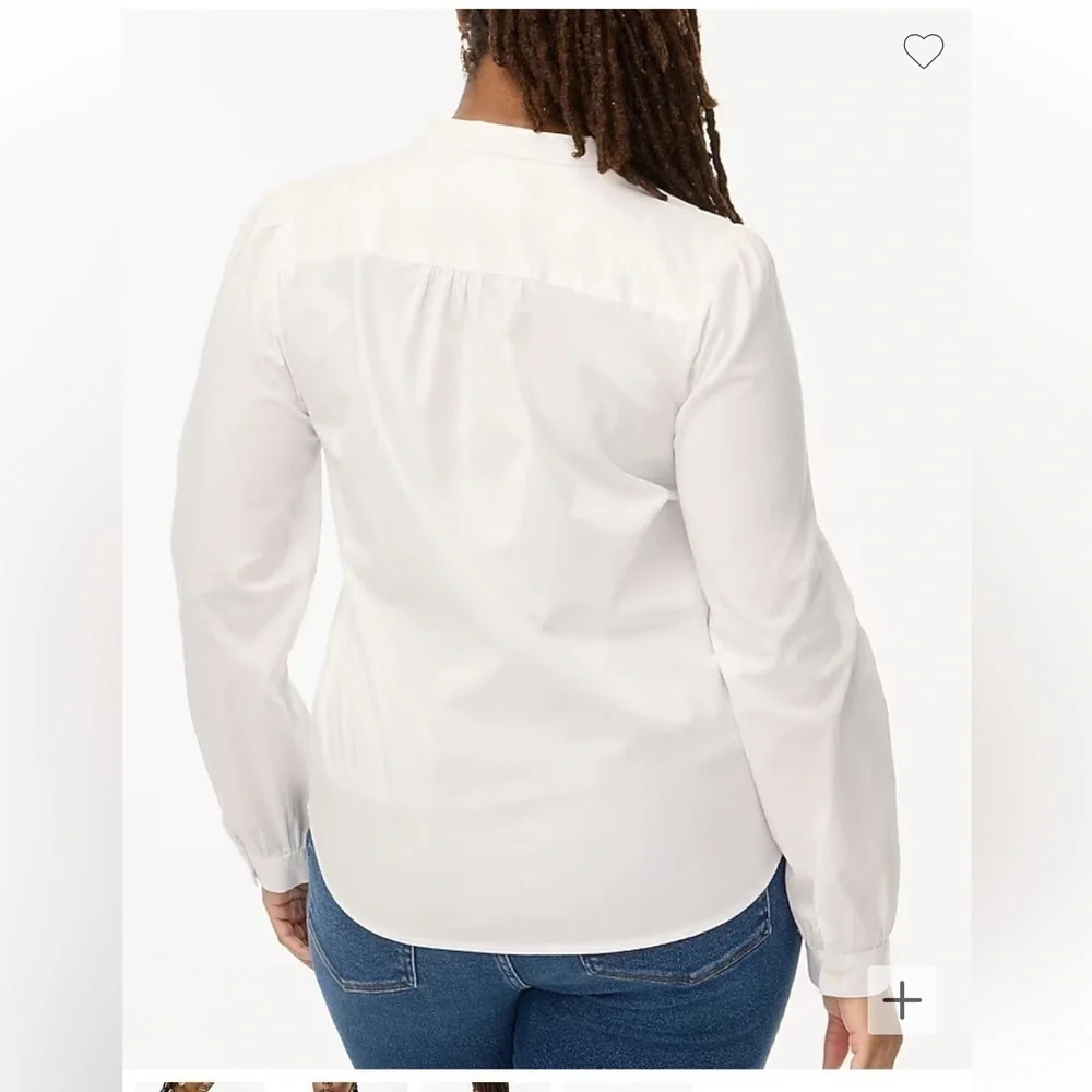 J Crew Bow Tie Neck Top White XS NWT